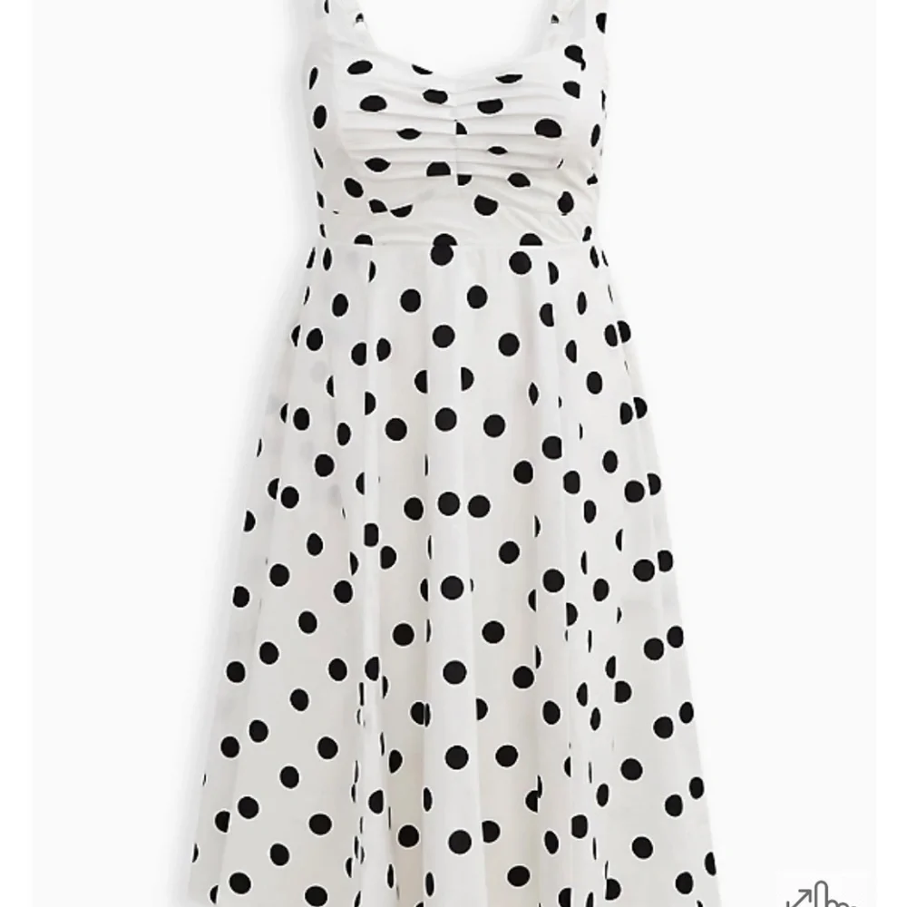 Polka Dot MIDI POPLIN FIT & FLARE DRESS - Picture 2 of 3